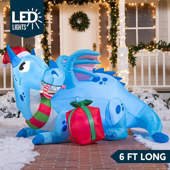 🆕6 FT Long Christmas Inflatable Blow Up Christmas Decorations Outdoor - Picture 5 of 11